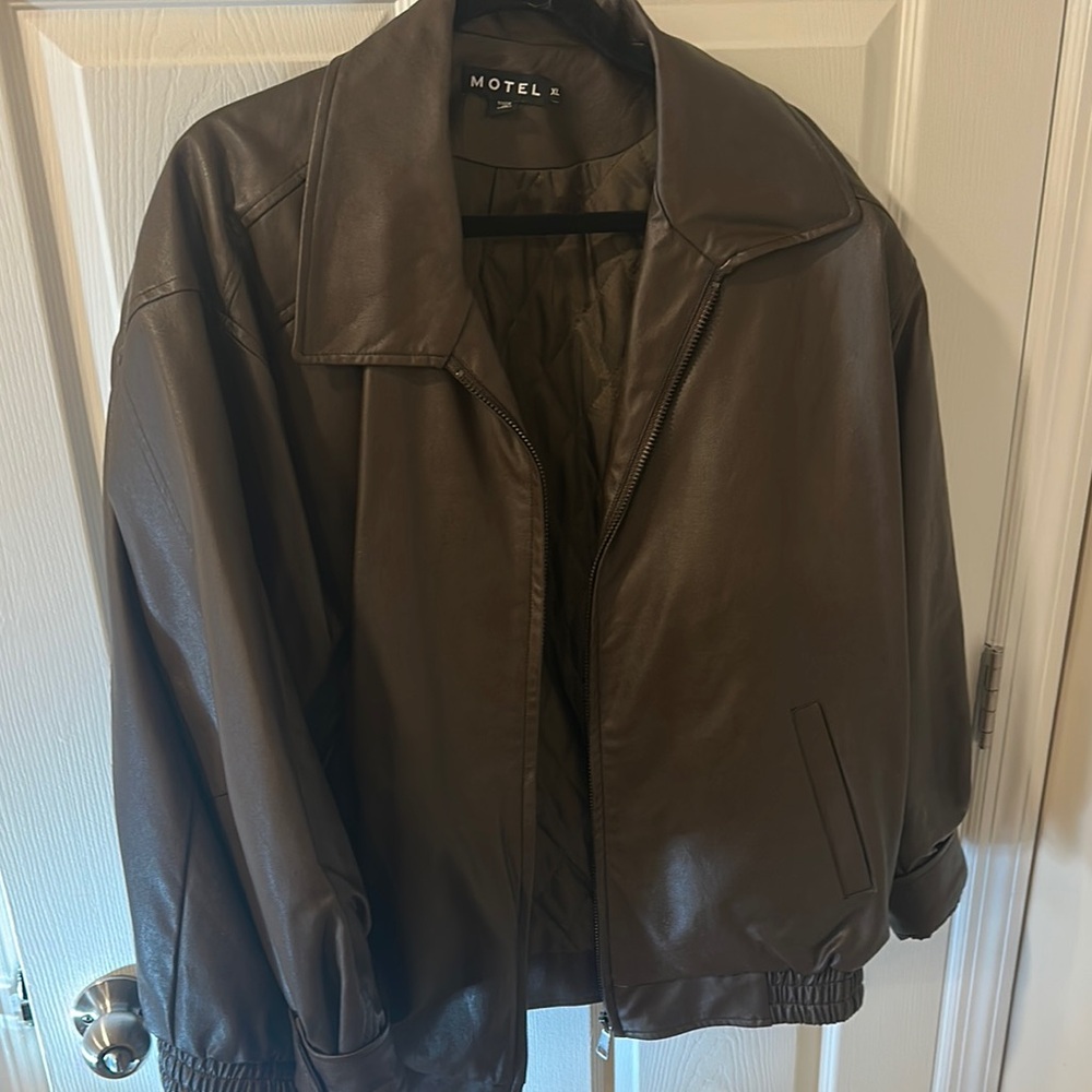 Motel Rocks Brown Leather Jacket
